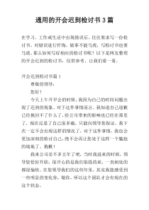 通用的开会迟到检讨书3篇