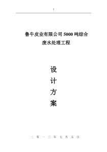 鲁牛皮业5000吨综合废水处理方案