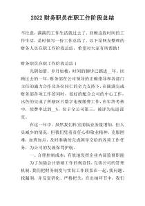 2022财务职员在职工作阶段总结