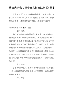 精编大学实习报告范文样例汇聚【4篇】