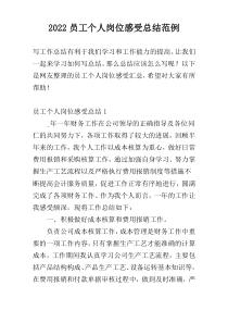 2022员工个人岗位感受总结范例