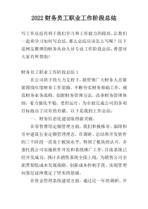 2022财务员工职业工作阶段总结