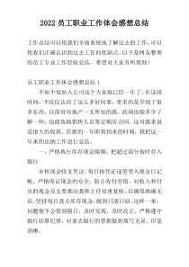 2022员工职业工作体会感想总结