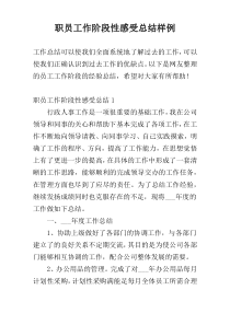 职员工作阶段性感受总结样例