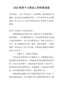 2022职员个人职业工作阶段总结