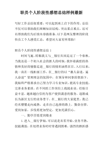 职员个人阶段性感想总结样例最新