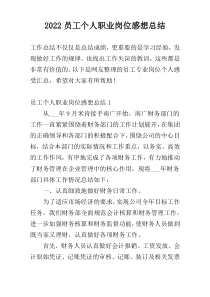 2022员工个人职业岗位感想总结