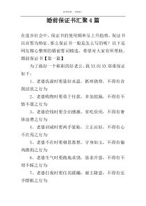 婚前保证书汇聚4篇