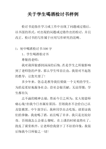 关于学生喝酒检讨书样例