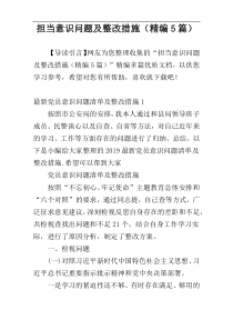 担当意识问题及整改措施（精编5篇）