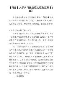 【精品】大学实习报告范文范例汇聚【4篇】