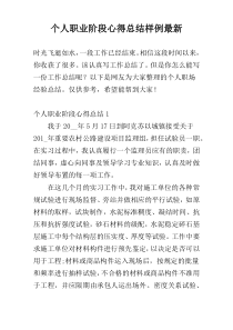 个人职业阶段心得总结样例最新