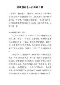 销售顾问个人的总结5篇