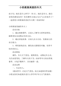 小班教案美丽的冬天