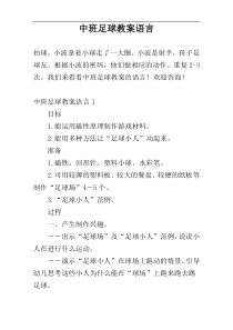 中班足球教案语言