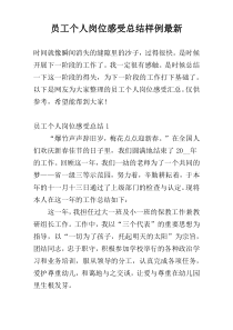 员工个人岗位感受总结样例最新