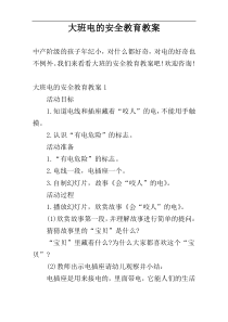 大班电的安全教育教案