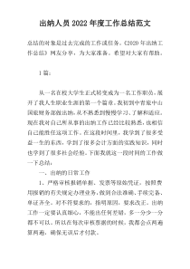 出纳人员2022年度工作总结范文