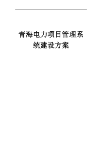 青海电力项目管理系统建设方案