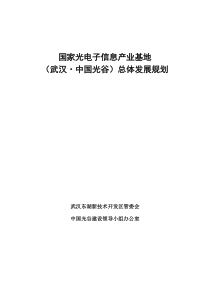 武汉中国光谷总体发展规划