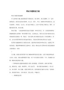 网站专题策划方案