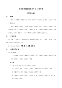 移动互联网增值服务平台商业计划运营方案