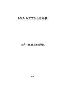 DIY时尚工艺创业计划