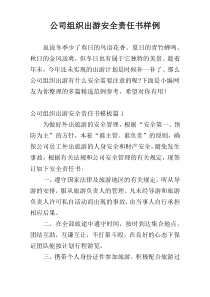 公司组织出游安全责任书样例