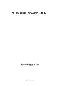 今日泵阀网项目方案书