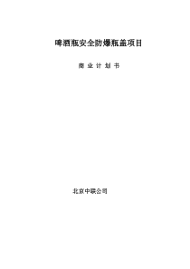 啤酒瓶安全防爆瓶盖项目商业计划书