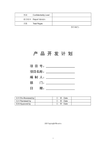 华为产品开发项目计划模板