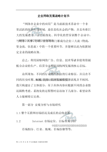 企业网络发展战略计划书