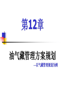 第12章  油气藏经营管理方案规划