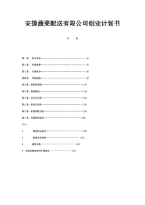 安捷蔬菜配送公司创业商业计划书