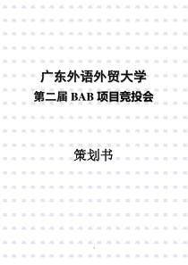 外语外贸大学第二届BAB项目竞投会策划书