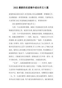 2022最新的在逆境中成长作文5篇