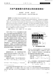 天然气重整器内部传递过程的数值模拟