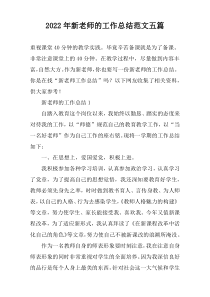 2022年新老师的工作总结范文五篇