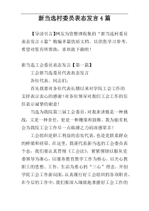 新当选村委员表态发言4篇