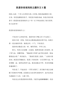 我爱你爸爸妈妈主题作文5篇