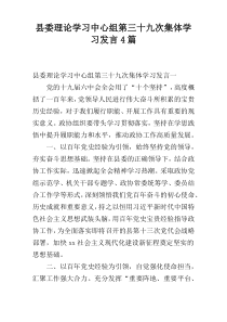 县委理论学习中心组第三十九次集体学习发言4篇