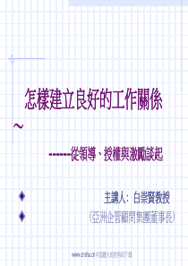 怎样建立良好的工作关系从领导、授权与激励谈起(PPT 47)