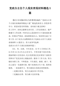 党政办主任个人现实表现材料精选5篇