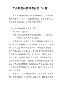 工会年度经费审查报告（4篇）