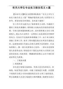 有关大学生专业实习报告范文4篇