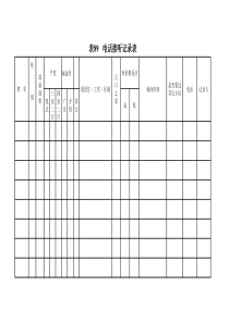 某房地产电话接听记录表