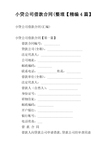 小贷公司借款合同(整理【精编4篇】