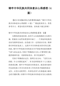 铸牢中华民族共同体意识心得感想（4篇）