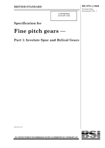 BS 978-1-1968 Fine pitch gears