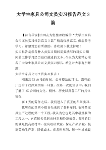 大学生家具公司文员实习报告范文3篇